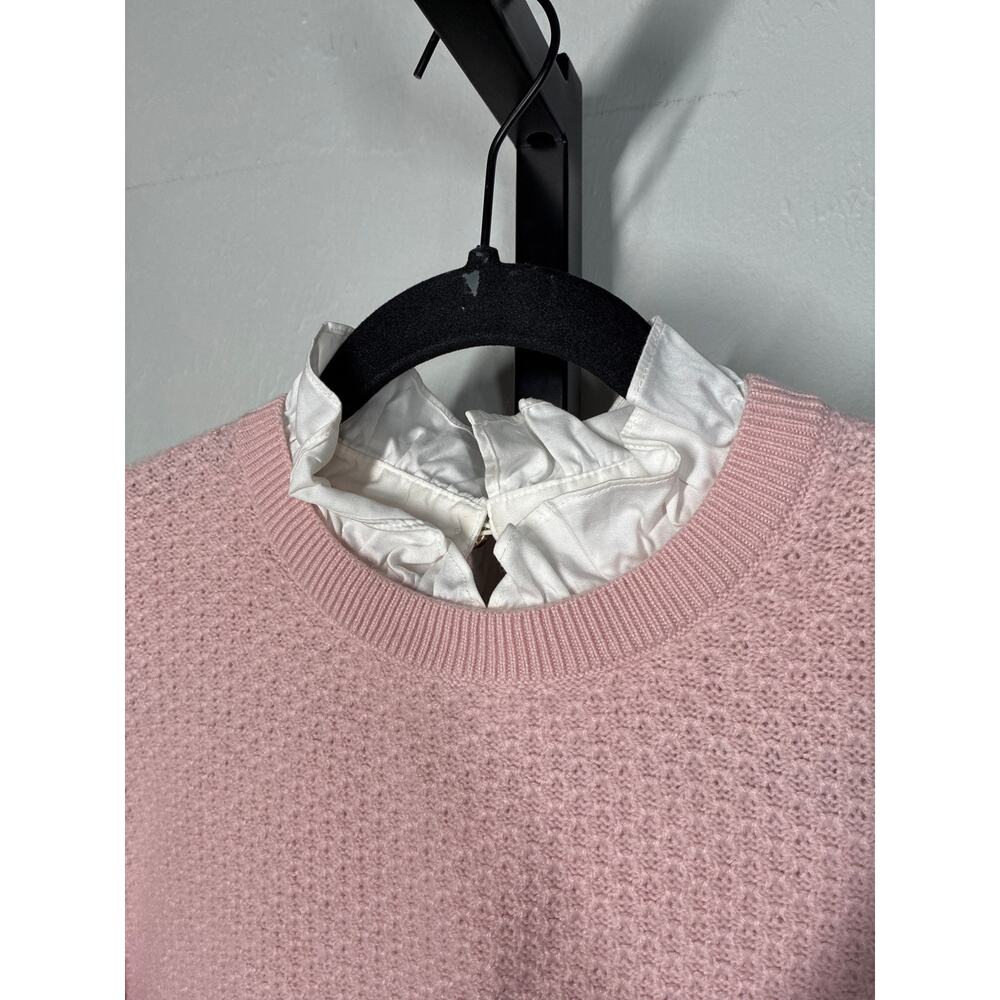 Ted Baker Womens Two-Piece Sweater 3 Medium Pink Lissiah Bobble Layered Shirt - Picture 4 of 11